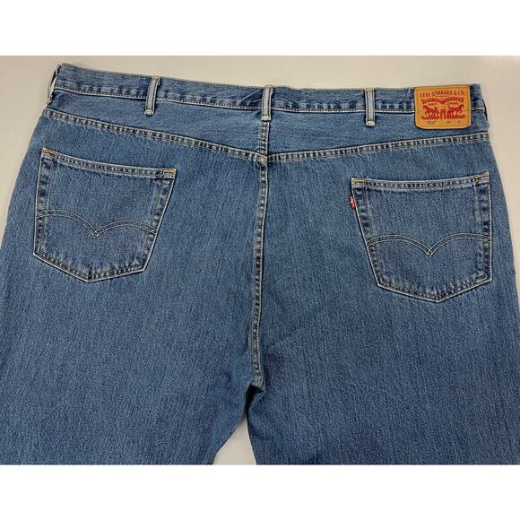 Levi Men's 550 Jeans Size 52" x 30" Relaxed Fit Big & Tall Cotton Light Blue - Picture 7 of 9